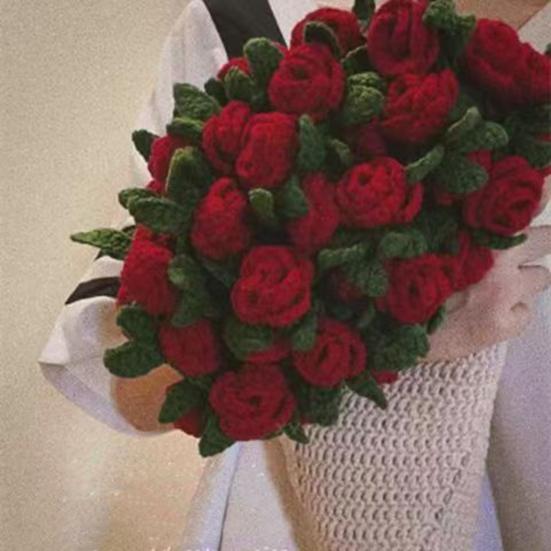 Набор для вязания крючком цветочного одеяла, набор для самостоятельного вязания одеяла с букетом роз, набор для вязания крючком, набор для рукоделия на День матери, подарок для домашнего дивана, декор дивана