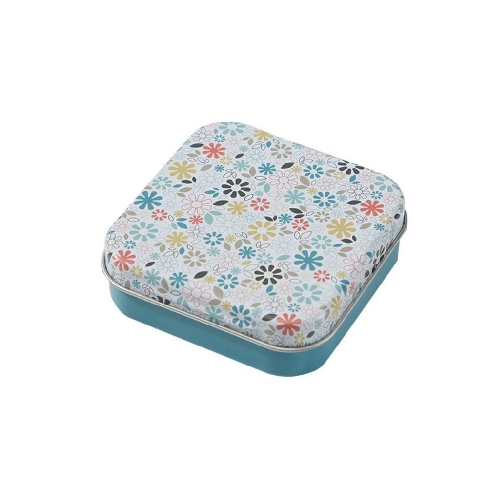 Square Shape Candy Storage Box Metal Material Flip Storage Box Mini Sealed Jars for Candy Storage