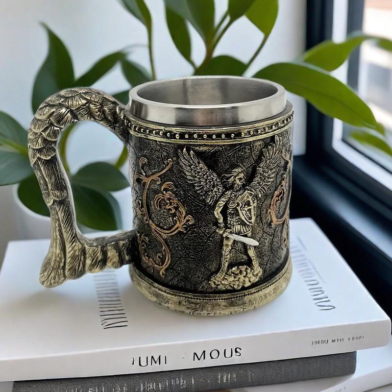 Скандинавские кружки для пива викингов, кофейные кружки из нержавеющей стали, винтажные домашние украшения, подходят для украшения бара