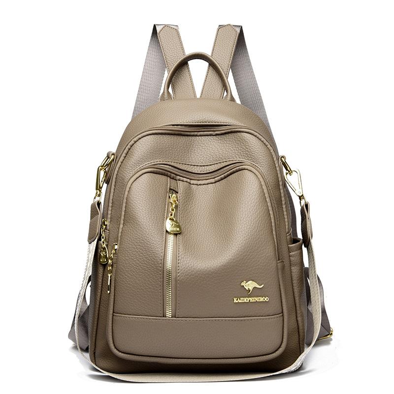 Soft Leather Backpack Multi-functional Bag Women's Backpack Commuting Large Capacity Leisure Travel Student Backpack