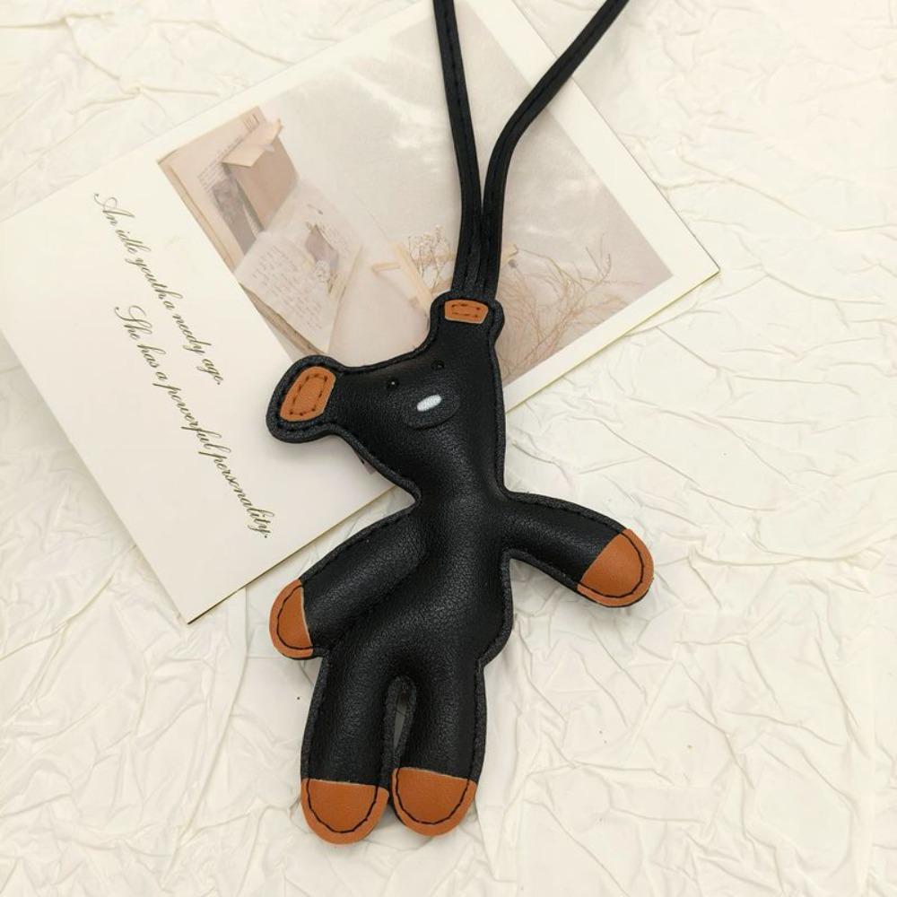 Подвеска-брелок для сумки в виде медведя из ПУ-кожи, мультяшный шарм для сумки, милая подвеска-кукла для телефона, украшения для сумки