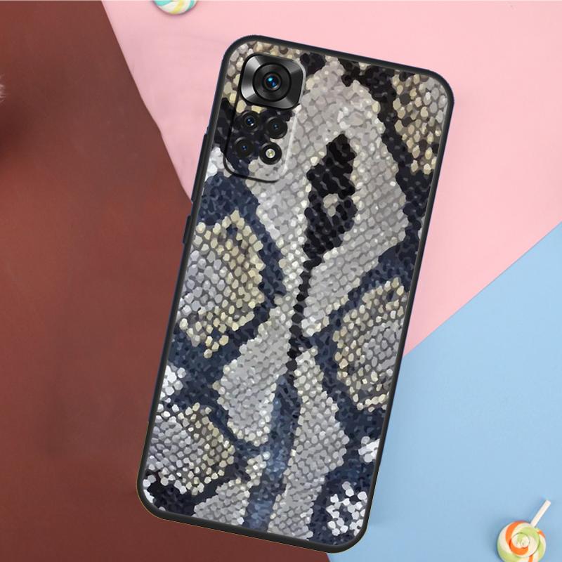 Чехол с текстурой змеиной кожи для Xiaomi Redmi Note 14 13 12 9 10 11 Pro 9S 10S 11S 12S Redmi 14C 10C 12C 13C
