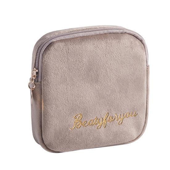 Плюшевая вышивка женская косметика гигиенический кошелек сумка для хранения контейнер