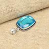 Blue Topaz Gemstone 925 Sterling Silver Handmade Beauteous Pendant Jewelry