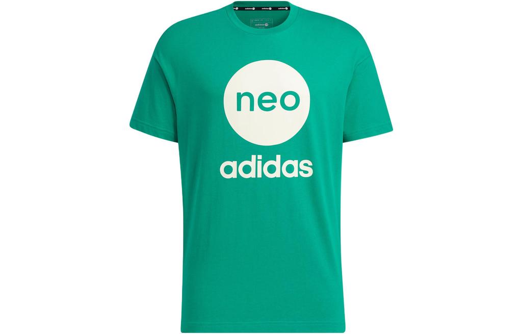 Adidas Neo T Shirts Men's Green Crew Neck Moderate Straight Fit HM9562