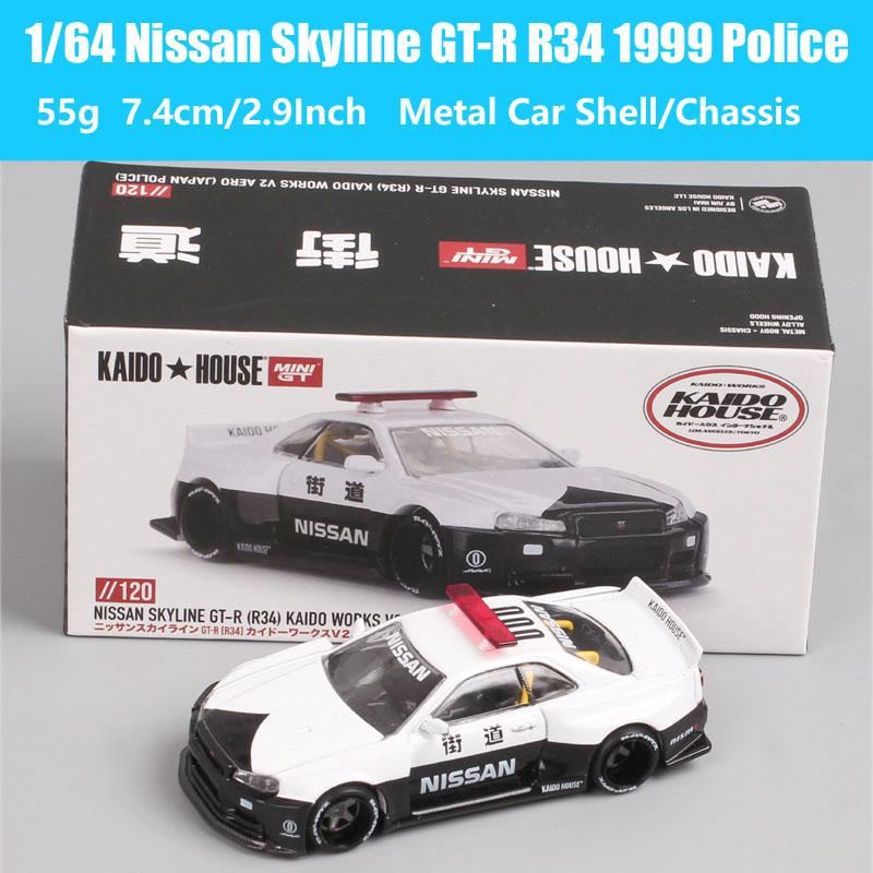 MiniGT Масштаб 1/64 Nissan Skyline GTR Racing Z Honda Civic Cadillac V 911 GT3 McLaren Datsun 510 Пикап Модель автомобиля Игрушка