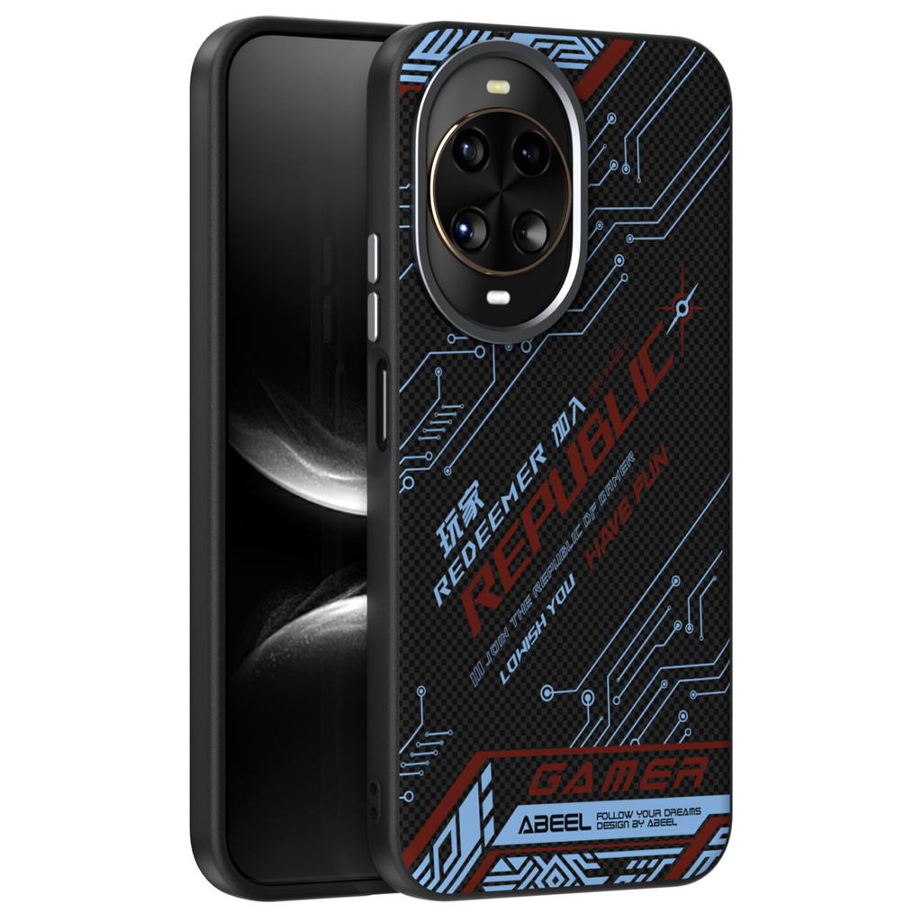 ABEEL Чехол для Huawei nova 14 5G, совместимый с MagSafe, печатный ПК, ТПУ, алюминиевый сплав, кожаный чехол для телефона