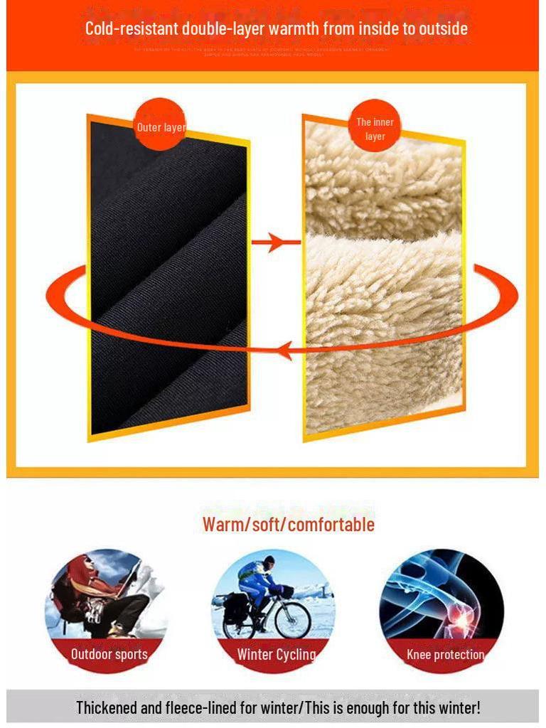 Men's Lambskin Velvet-Lined Thick Warm Casual Pants for Elderly - Cold-Proof Sportswear, Large Size.