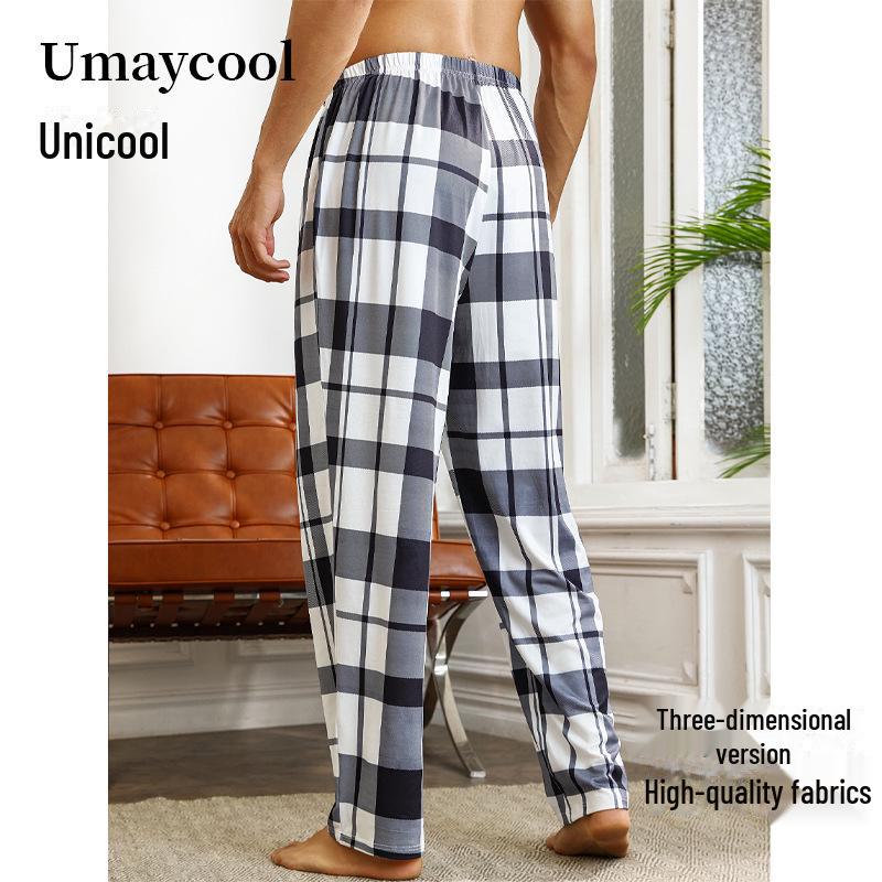 Men's Loose Fit Plaid Pajama Pants - Autumn/Winter Casual Sleepwear