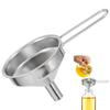 Stainless Steel Kitchen Funnels Metal Funnel Hangable Food-Grade Oil Filling Funnel Wine Beer Oil Flask Funnel For Canning