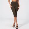 Women's High Waist Brushed Yoga Capris, Tight Slimming Sports Cropped Pants For Running Outdoor Fitness