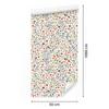 Flowers and leaves wallpaper light gray, white and cream 50x1000