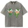 Women Tops Clothes Oversized Short Sleeves Two Dancing Frogs Print Overseas Export High Quality Shirt For Men Discount