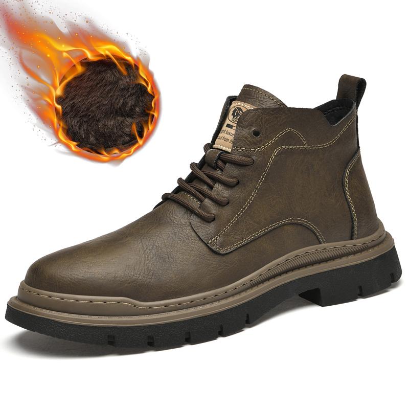 Новые мужские классические кожаные повседневные рабочие ботинки, модные британские удобные ботинки на мягкой подошве, мужские повседневные деловые ботинки для свиданий
