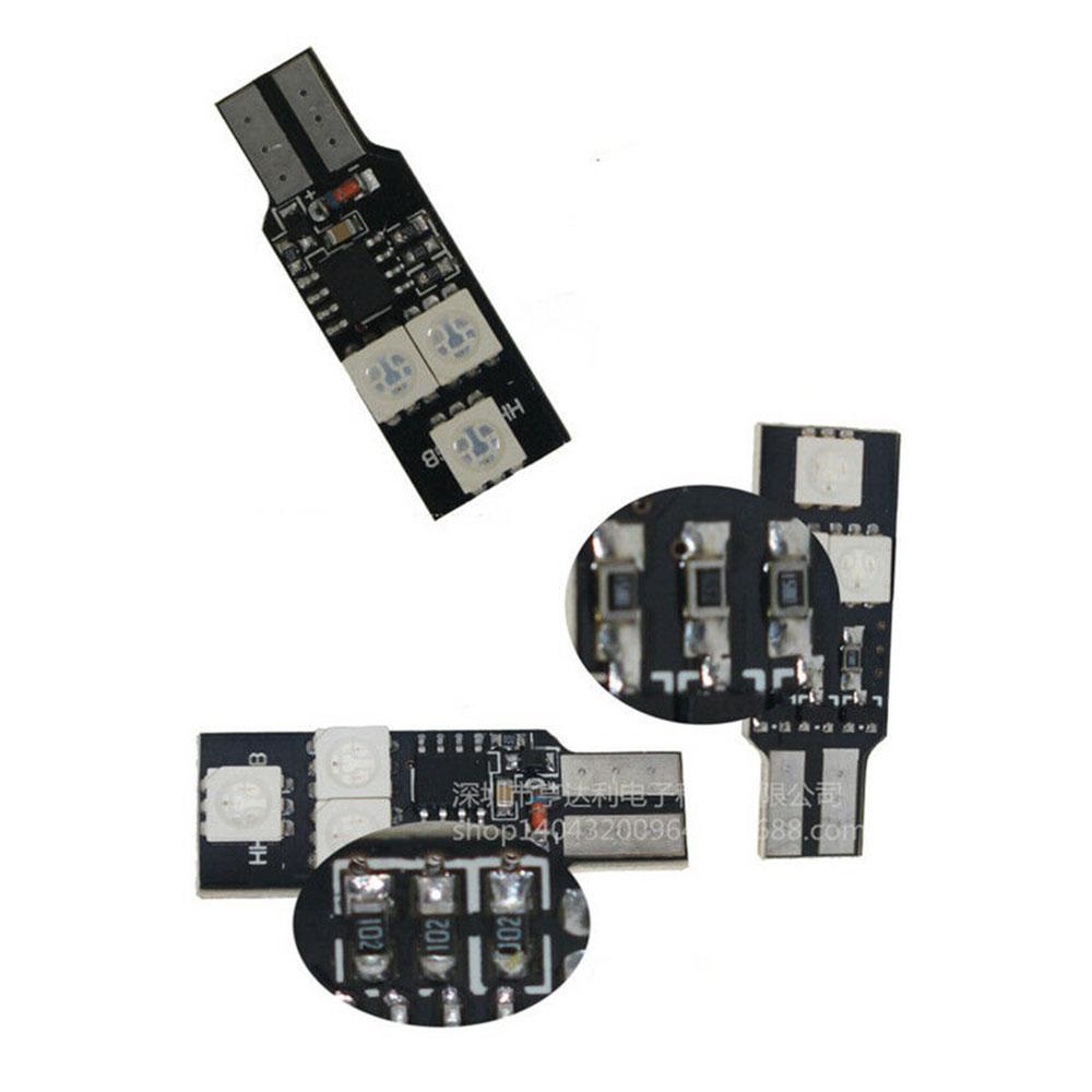 RGB светодиодные многоцветные автомобильные клиновидные лампы с дистанционным управлением для салона автомобиля DC 12 В автоматический указатель поворота