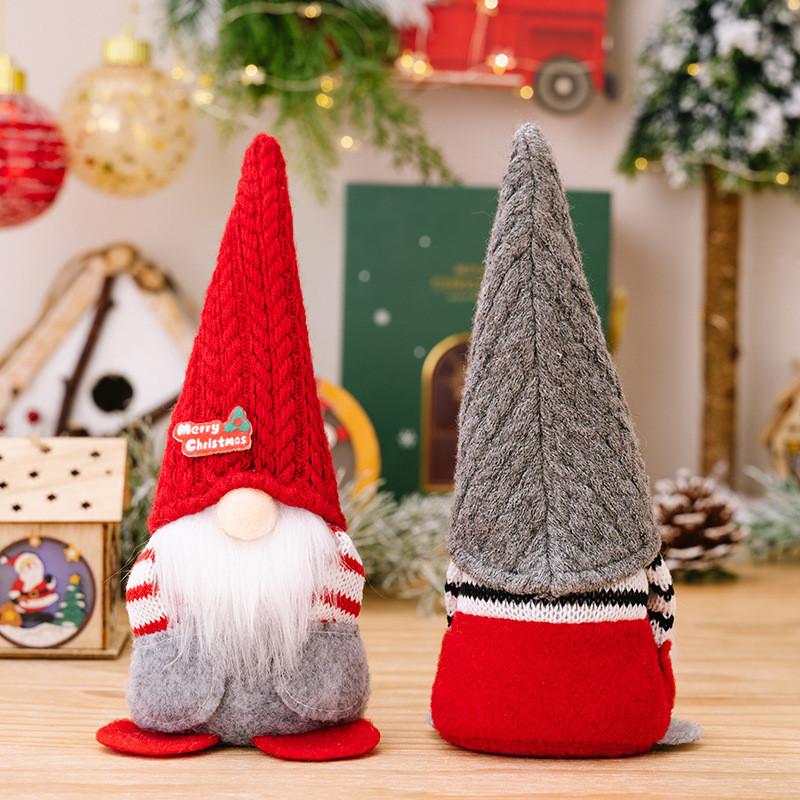 Charming Christmas Decoration Gray Pointy Hat Gnome Doll For Cozy Holiday Home Decor