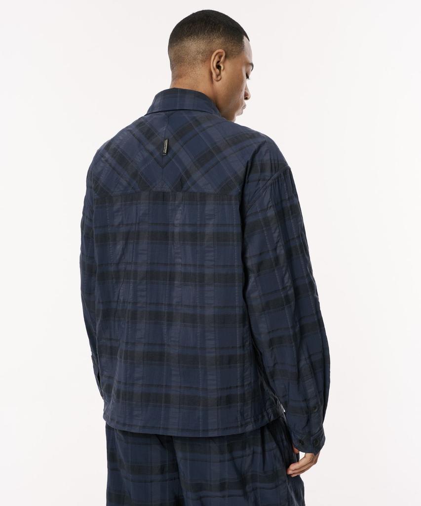 Codemorph Shadow Check Linen Jacket Navy