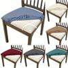 2pcs Summer Spandex Stretch Dining Room Chair Seat Covers Removable Washable Elastic Upholstered Dining Chair Cushion Slipcover