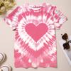 Детская одежда Футболка для девочек с коротким рукавом 3D Tie-Dye Print Детская летняя одежда Повседневная детская одежда с круглым вырезом и рисунком из мультфильмов Топы