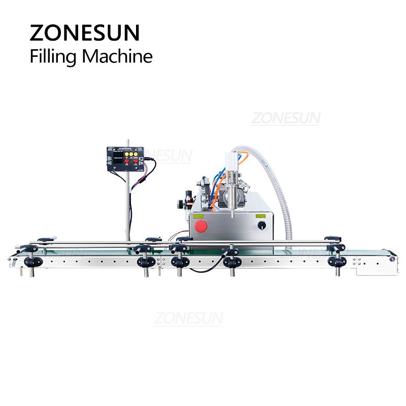 ZONESUN ZS-DTYT1L Automatic Liquid Filling Machine with Conveyor Belt Bottle Water Juice Oil Dishwashing Small Production Line