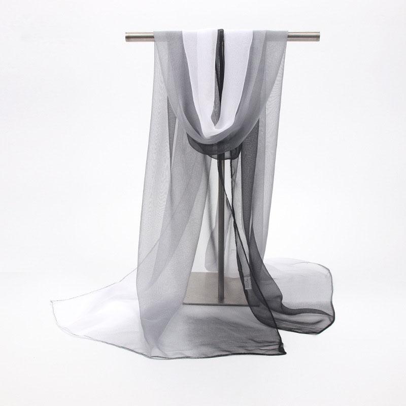 Silk Scarf For Women In Summer Fashionable Shawl Thin And Versatile Spring And Autumn Sand Scarf Long Chiffon Small Strip Scarf