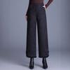 Хлопковые брюки женские зимние новые термо брюки широкие брюки для мам среднего возраста прямые брюки