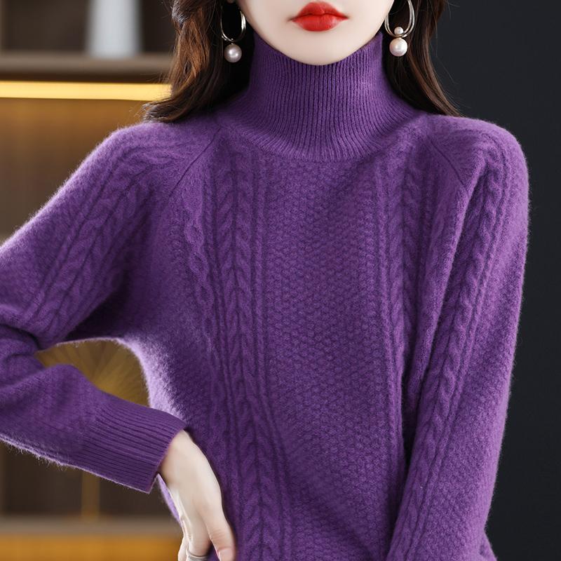 Женский кашемировый свитер Qinghe кашемир 30% кашемир 70% шерсть осенне-зимний кашемировый толстый пуловер мягкий и теплый