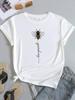 (Asian Size) Women Bee Lovely Style Cute Trend Short Sleeve Fashion Tee Top Clothing Print Lady Casual Tshirt Female Graphic T-shirts