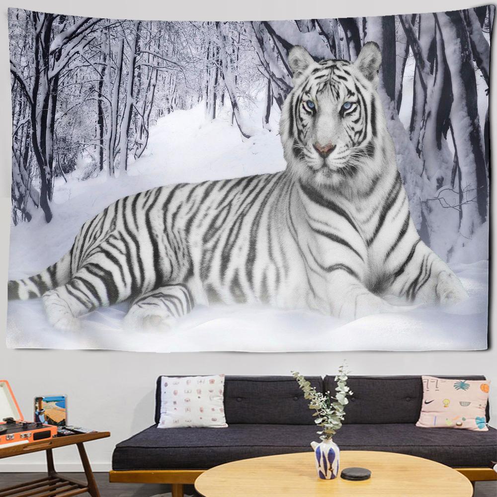 Home Decoration Filled Tiger Pattern Printing Polyester Fiping Wall Suspension Room Background Tapiz