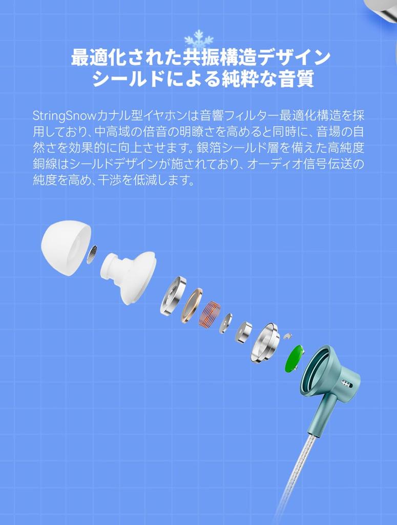 NICEHCK StringSnow 10mm Dynamic PEEK Composite PU LCP Dome Optimized Resonance Structure with Silver Foil Copper Three Color Sampling Sound Made in