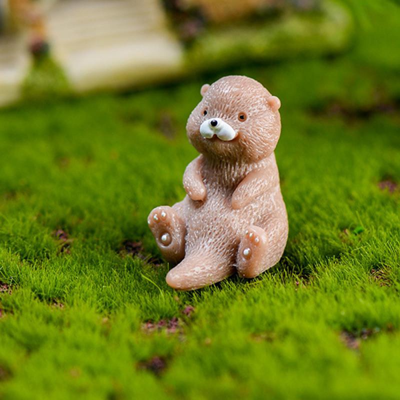 1~10 шт. Милая маленькая фигурка выдры, украшение на торт, кукольный домик, бонсай, модель животного, водяная собака, поделки для дома, кавайный дом