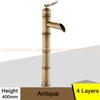Basin Faucet Antqiue Brass Bamboo Waterfall Bathroom Sink Faucet Single Lever Deck Bath Toilet Mixer Water Tap WC Taps ZLY-6660