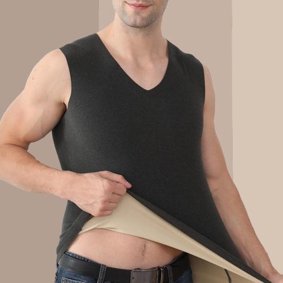 Мужской жилет-топ с V-образным вырезом, без рукавов, термофиксирующий бесшовный дизайн, двусторонний, матовый, ремесленный, пуловер, жилет