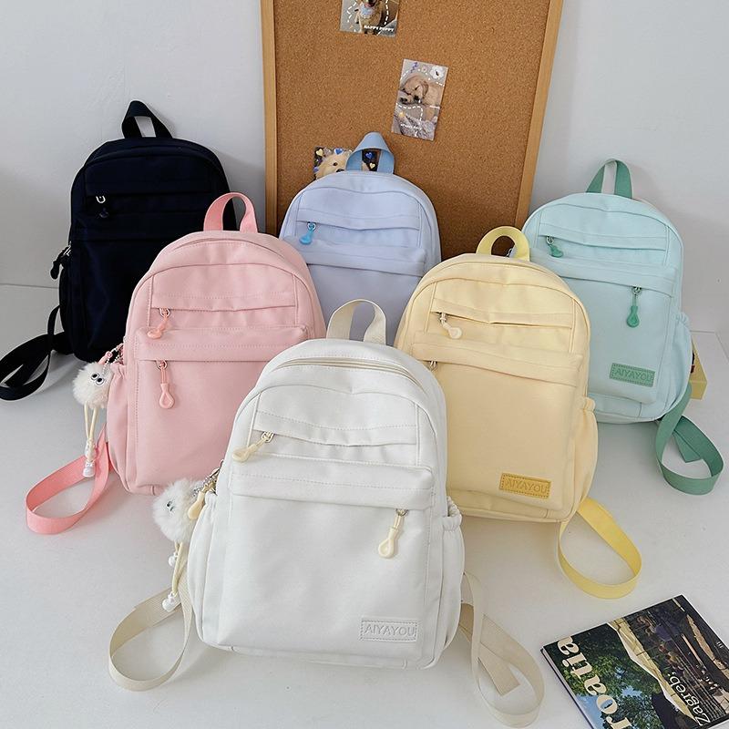 Повседневный кампус однотонный школьный рюкзак для старшеклассника новый маленький свежий нейлоновый дорожный рюкзак для улицы