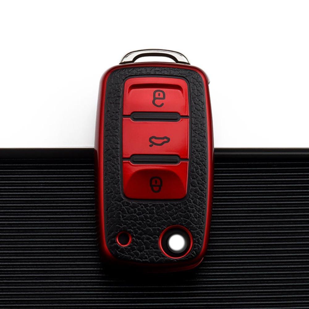 VW Car Key Cover for Polo Golf Jetta Passat Tiguan Santana Leather Key Case Protector