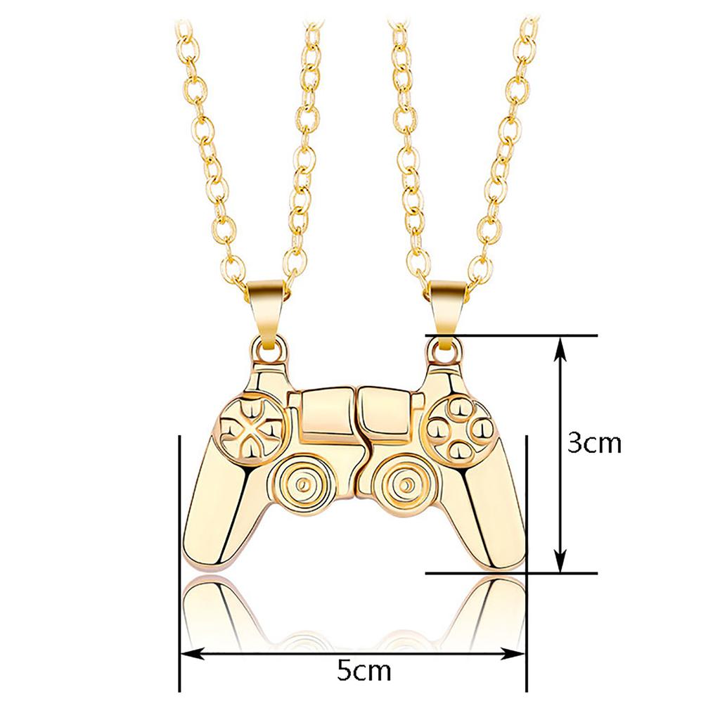 Магнитное ожерелье для пар, ожерелье из металлического сплава с подвеской в ​​виде геймпада, игровая консоль