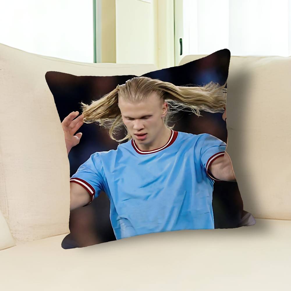 Funny H-Haaland Meme Pillow Case Modern Home Decorative Cozy Plush Pillowcase For Living Room Bedroom Sofa