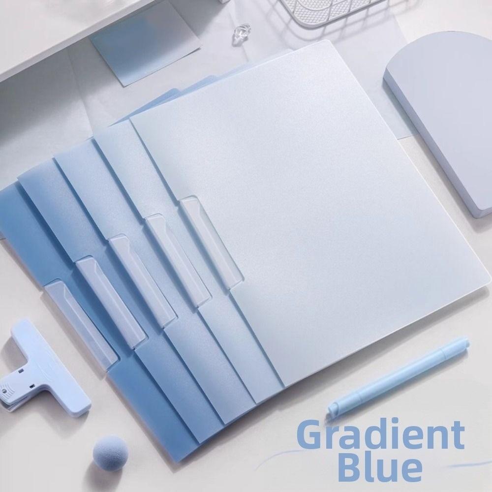 5Pcs Waterproof A4 File Folder Gradient Design Test Paper Storage Clip Document Container Contract