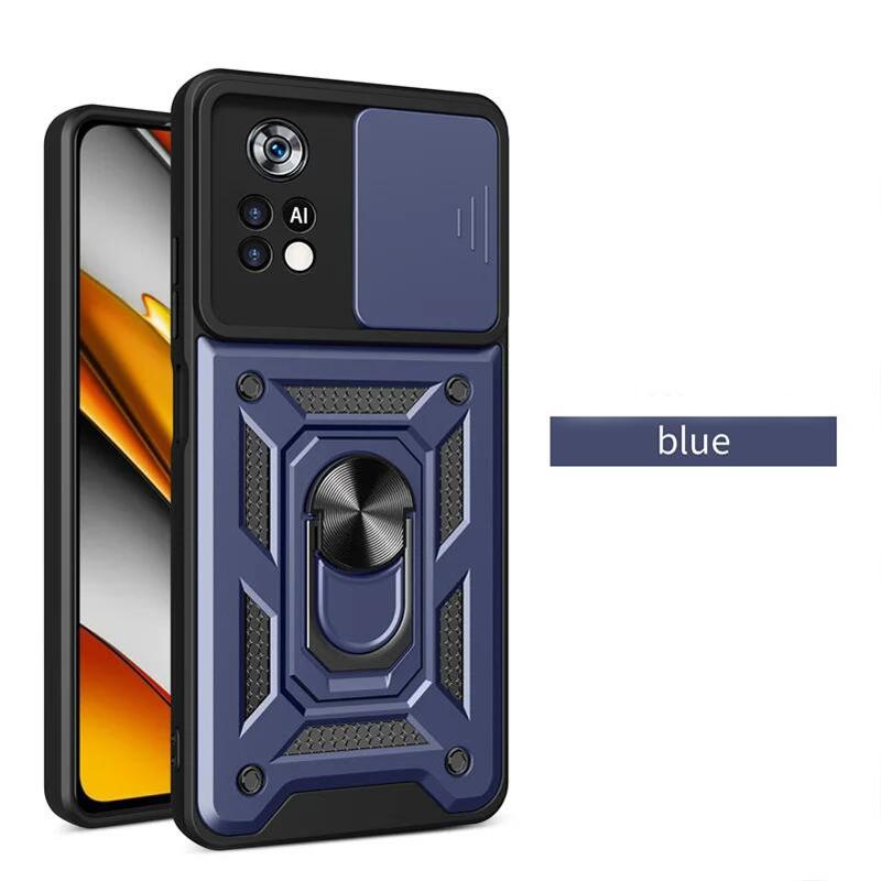 Armor Phone Case For Redmi Note 12 Pro Plus Turbo 13 K70 A3 13C 12S 4G 5G Slide Camera Lens Protection Car Holder Stand Cover