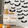 128 шт. Хэллоуин Украшения Летучие мыши Пластиковые Светящиеся в темноте 3D Наклейки на стену Летучие мыши Праздничные