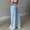 Womens High Waist Wide Leg Straight Cut Denim Pants Loose Fit Vintage Washed Jeans 2025