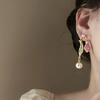 111 серебряная игла дизайн серьги-тюльпаны темперамент бахрома жемчужные пусеты женские ретро легкая роскошь высококачественные серьги