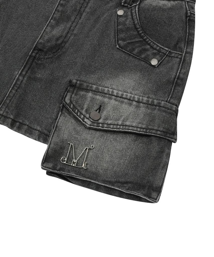Mucent Delve Bag Leather Cargo Denim Skirt