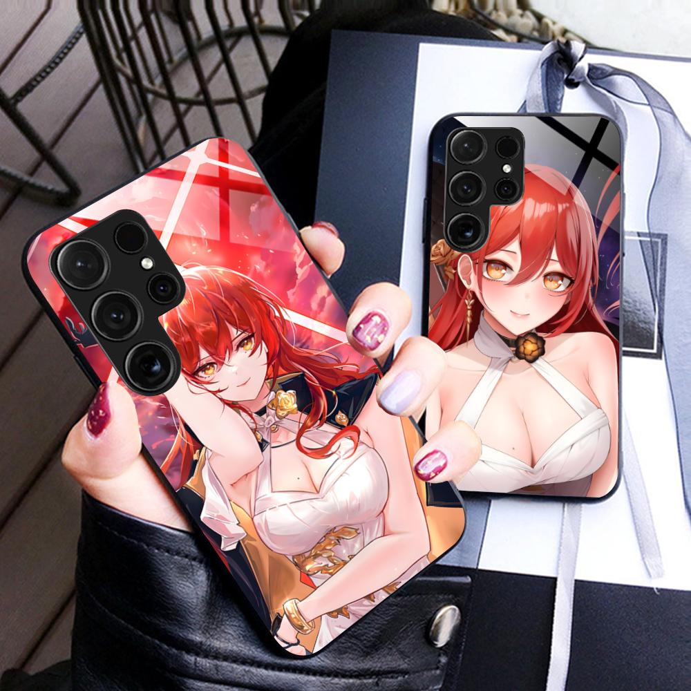 Стеклянный чехол HSR Himeko для мобильного телефона Samsung Galaxy S26 S25 S24 S23 S22 S21 S20 Note20 Plus FE Ultra Цветная крышка