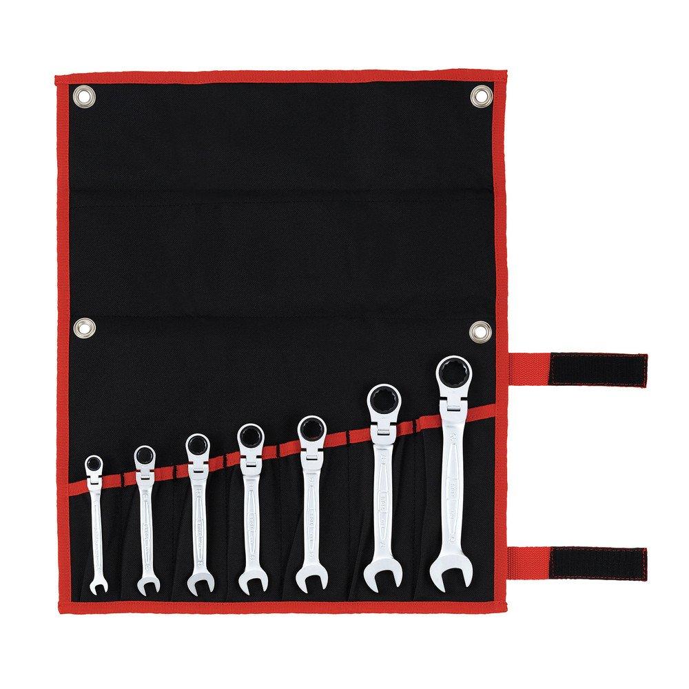 TONE Oscillating Ratchet Box Wrench Set RMF700 Black 7 Items Contents