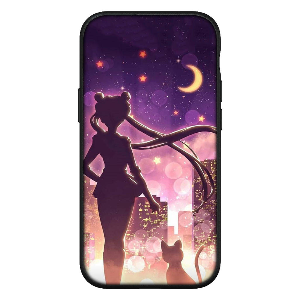 Чехол для iPhone 15 14 Xiaomi Redmi Note 13 12 11 Pro Max X 8 7 9 XR Samsung Galaxy S24 S23 A05 OPPO A15 Huawei аниме-чехол для телефона Sailor Cartoon Moon