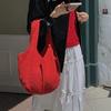 Knitted Handbag with Convenient Structure Solid Color Spacious Beach Bag Exotic Vacation Roomy Tote Bag