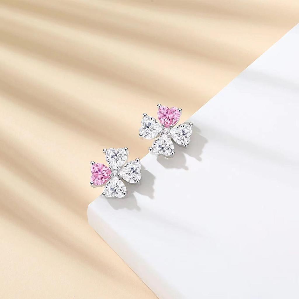 Серьги-клеверы из чистого серебра S999, женские серьги-гвоздики, особый дизайн, усовершенствованная серьга-нитка Sense