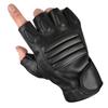 One Limitation Fingerless Leather Gloves for Motorcycle and TG085 Men's Mountaineering, (Black)