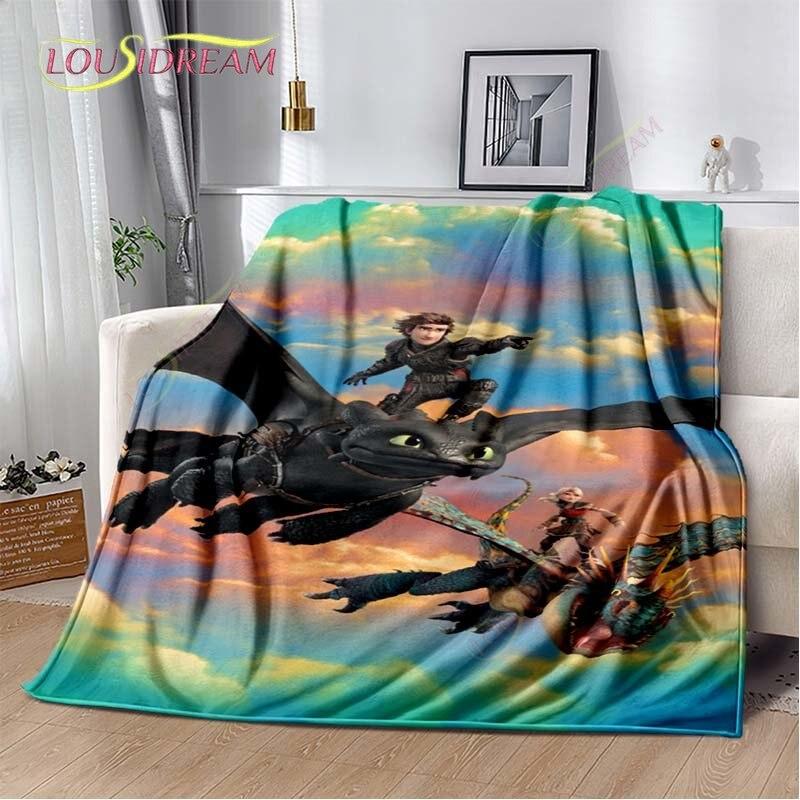 Мультяшное одеяло Как приручить дракона, милое, легкое, постельное белье, супер мягкое, теплое, фланелевое одеяло для кровати, гостиной, дивана